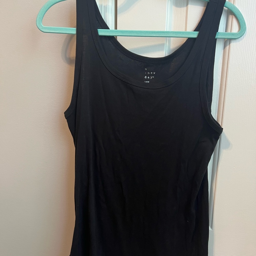 A New Day Black Fitted Tank Top